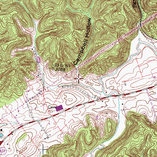 Topographic Map of Campbell Hollow, VA