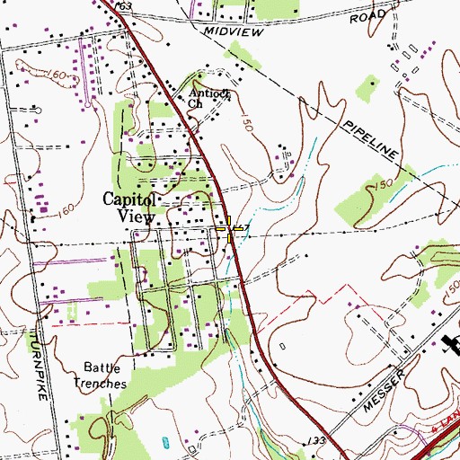 Topographic Map of Capitol View, VA