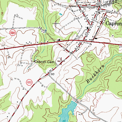Topographic Map of Capron Cemetery, VA