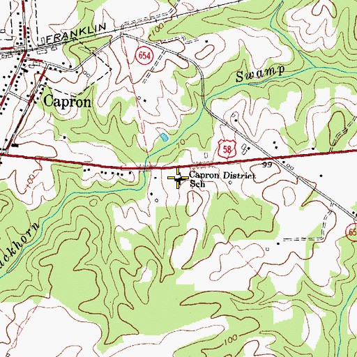 Topographic Map of Capron Elementary School, VA