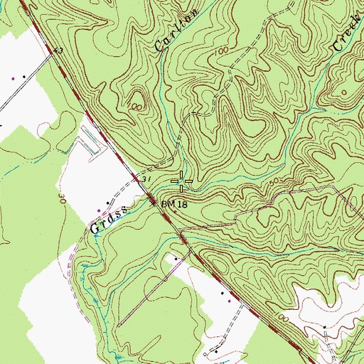 Topographic Map of Carlton Hill Swamp, VA