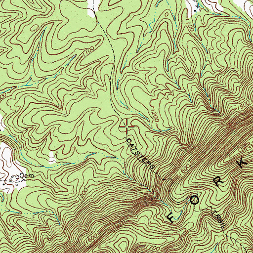 Topographic Map of Casters Trail, VA