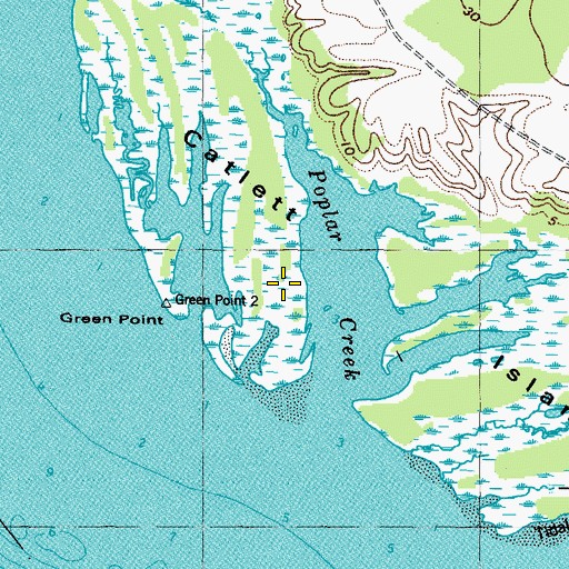 Topographic Map of Catlett Islands, VA