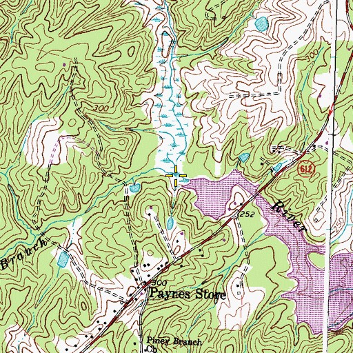 Topographic Map of Cattail Branch, VA