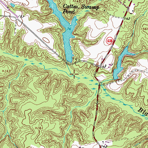 Topographic Map of Cattail Swamp, VA