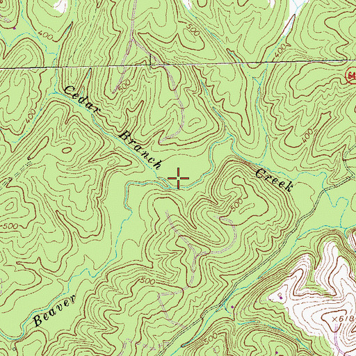 Topographic Map of Cedar Branch, VA