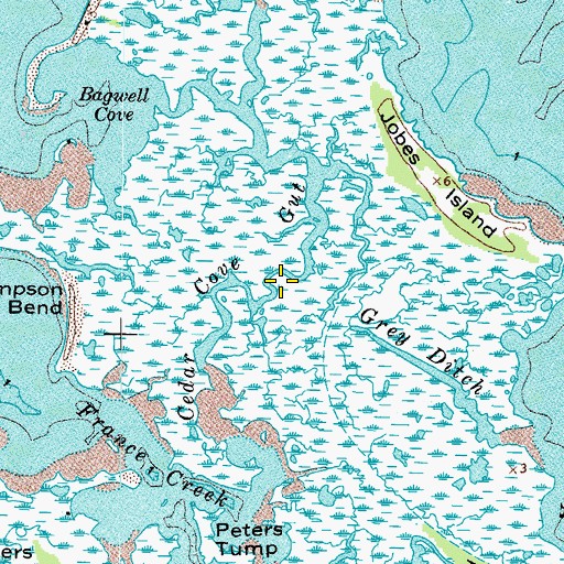 Topographic Map of Cedar Cove Gut, VA
