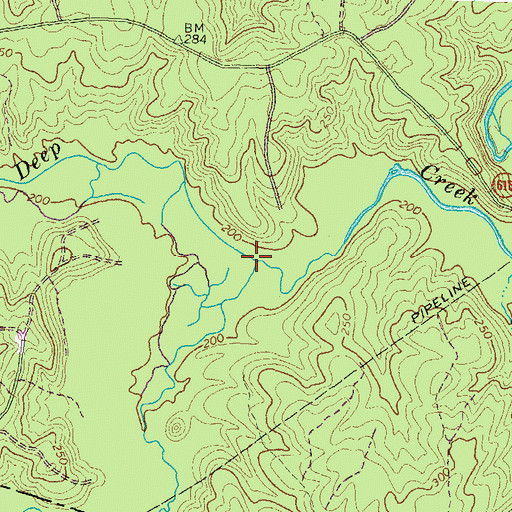 Topographic Map of Cellar Creek, VA