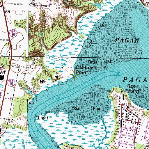 Topographic Map of Chalmers Point, VA