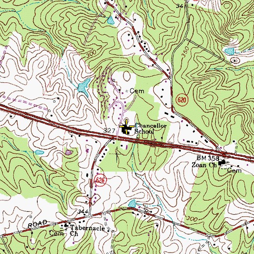 Topographic Map of Chancellor Elementary School, VA
