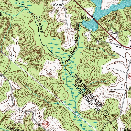 Topographic Map of Chandlers Mill Run, VA