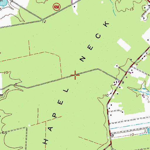 Topographic Map of Chapel Neck, VA