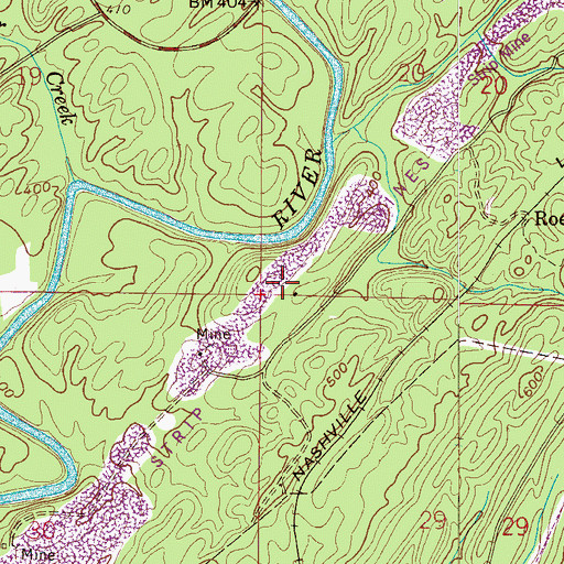 Topographic Map of Janeway Mine, AL
