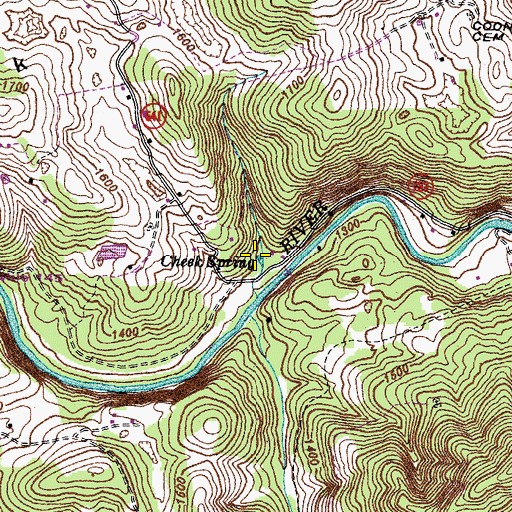 Topographic Map of Cheek Spring, VA