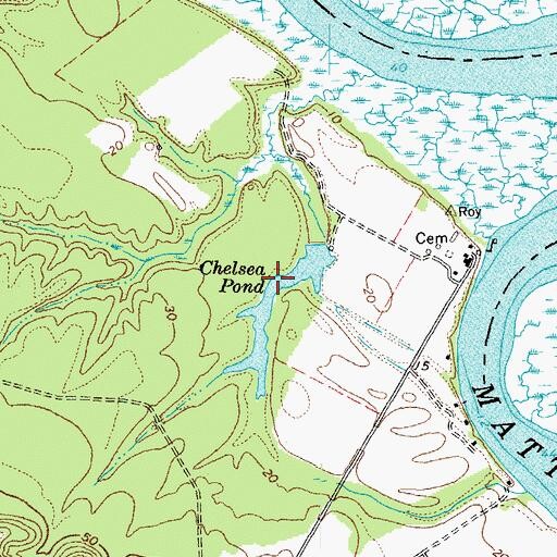 Topographic Map of Chelsea Pond, VA