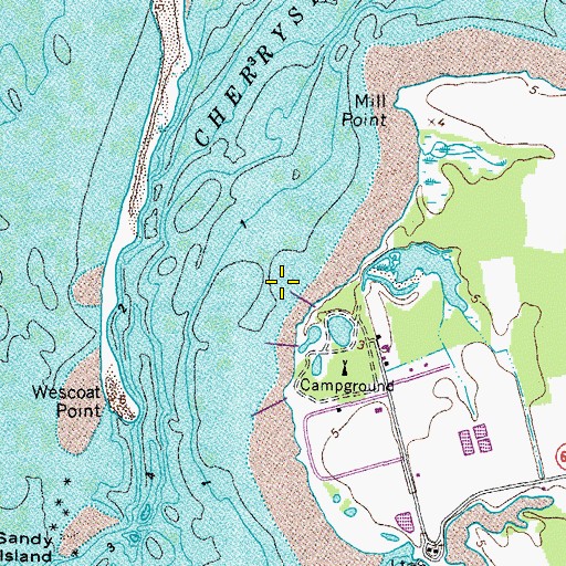 Topographic Map of Cherrystone Inlet, VA