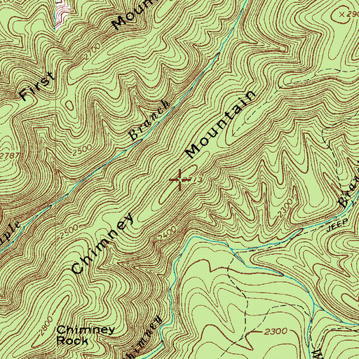Topographic Map of Chimney Mountain, VA