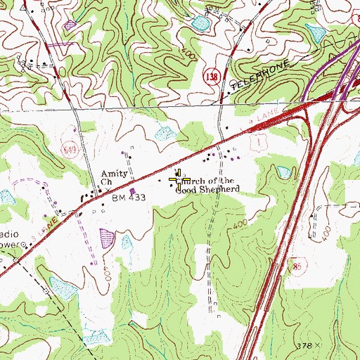 Topographic Map of Church of the Good Shepherd, VA