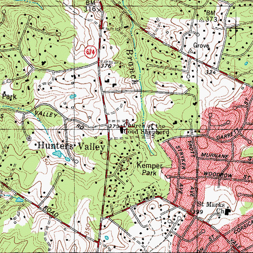 Topographic Map of Church of the Good Shepherd, VA