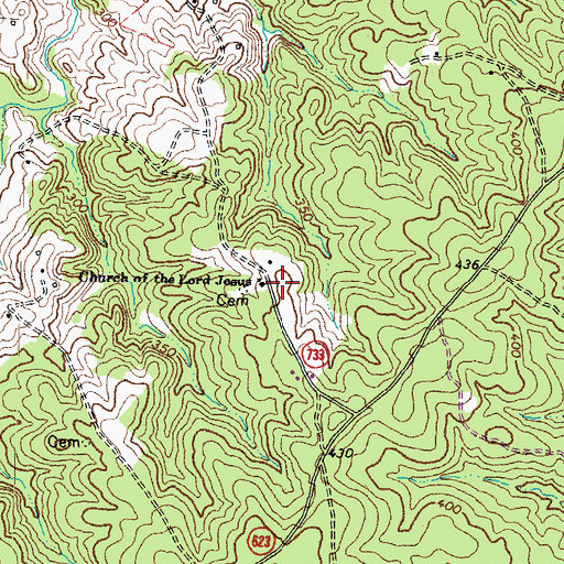 Topographic Map of Church of the Lord Jesus, VA