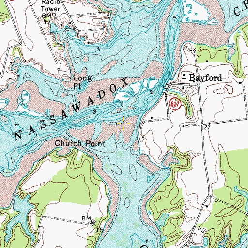 Topographic Map of Church Creek, VA