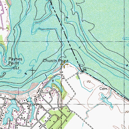 Topographic Map of Church Point, VA
