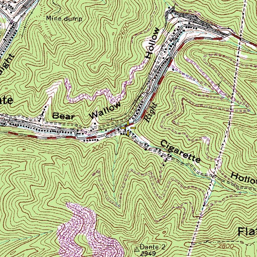 Topographic Map of Cigarette Hollow, VA