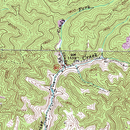 Topographic Map of Cindy Fork, VA