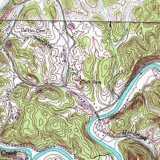Topographic Map of Click Cemetery, VA