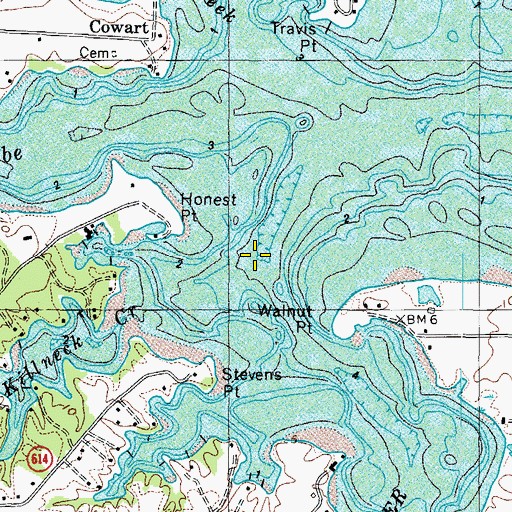 Topographic Map of Coan River, VA