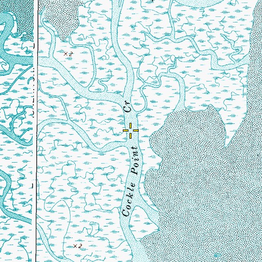 Topographic Map of Cockle Point Creek, VA