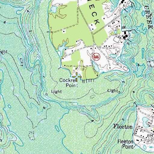Topographic Map of Cockrell Point, VA