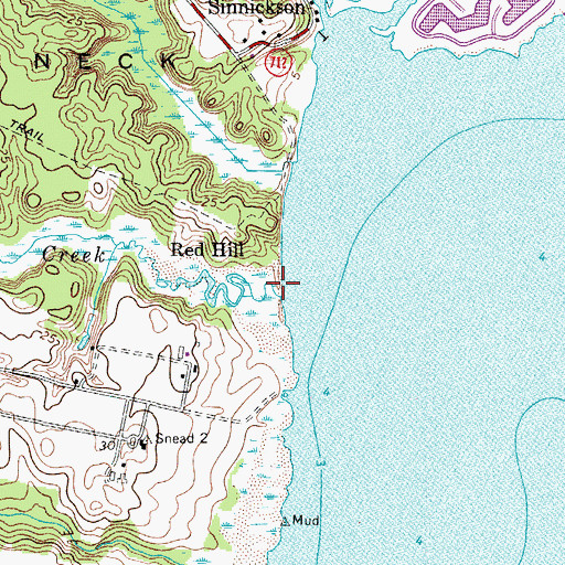 Topographic Map of Coldkall Creek, VA