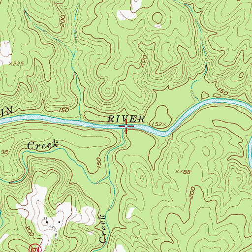 Topographic Map of Coldwater Creek, VA
