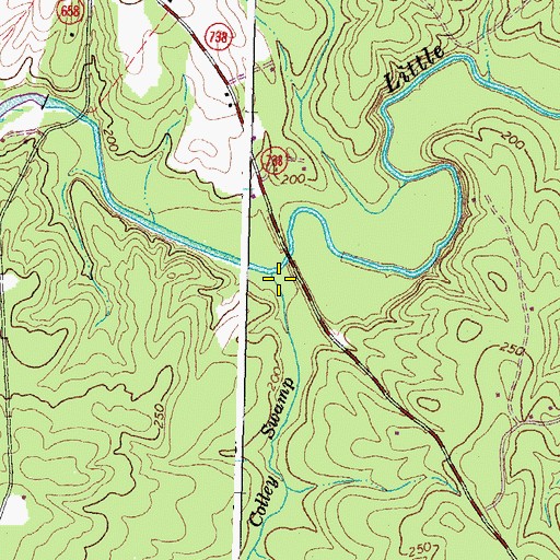 Topographic Map of Colley Swamp, VA