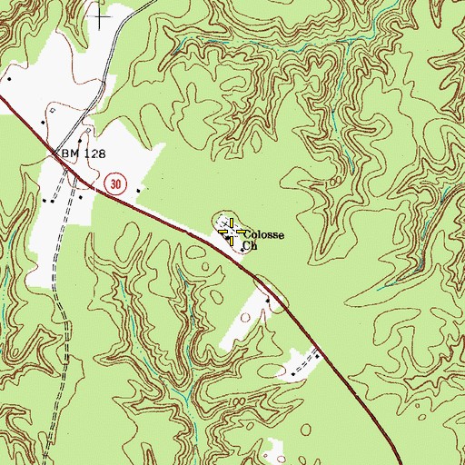 Topographic Map of Colosse Church, VA