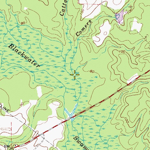 Topographic Map of Comers Branch, VA
