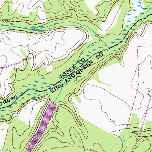 Topographic Map of Contrary Swamp, VA