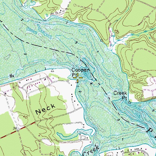 Topographic Map of Cooper Point, VA
