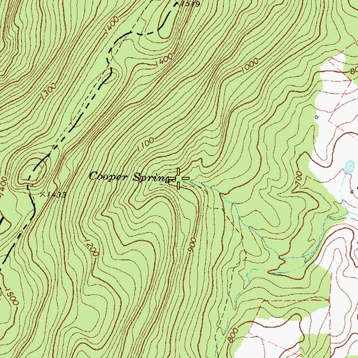 Topographic Map of Cooper Springs, VA