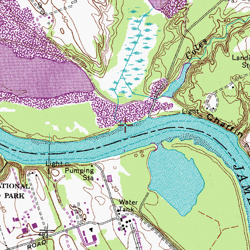 Topographic Map of Cornelius Creek, VA