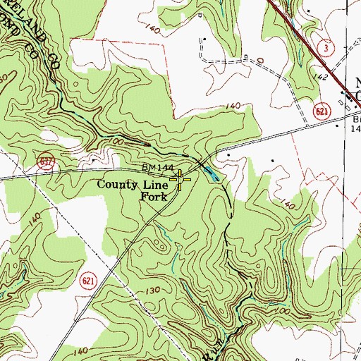 Topographic Map of County Line Fork, VA