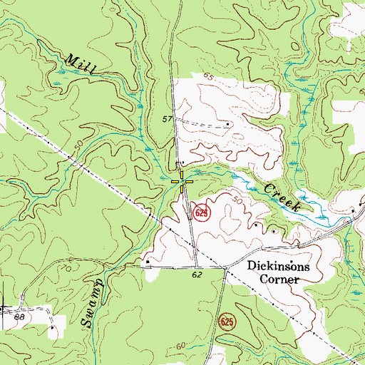 Topographic Map of Cow Swamp, VA