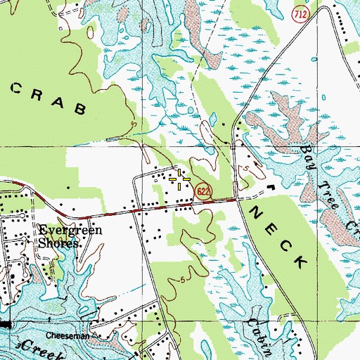 Topographic Map of Crab Neck, VA