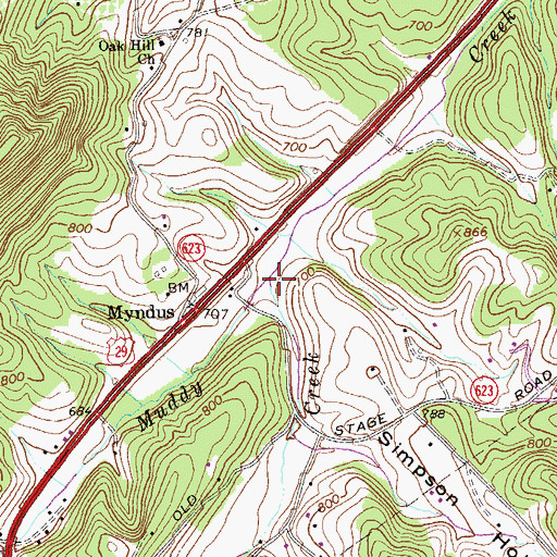 Topographic Map of Craig Creek, VA