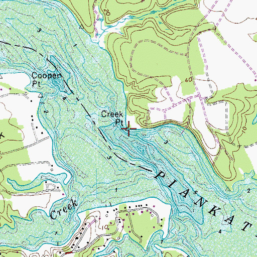 Topographic Map of Creek Point, VA