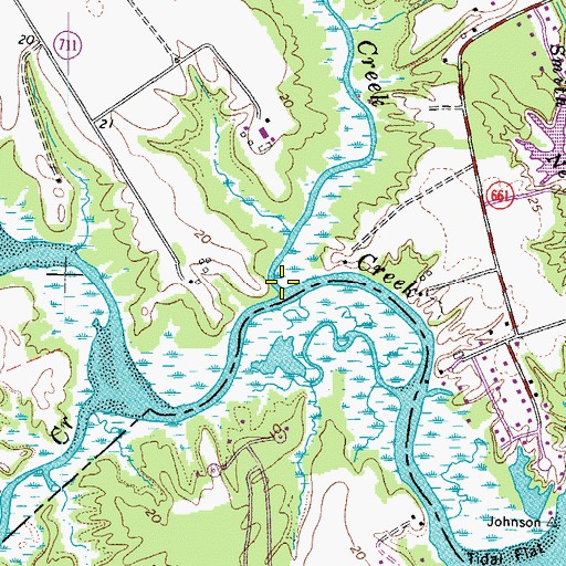 Topographic Map of Creer Creek, VA