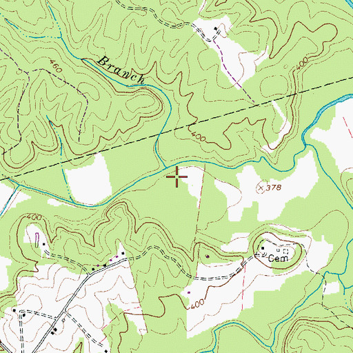 Topographic Map of Crews Branch, VA