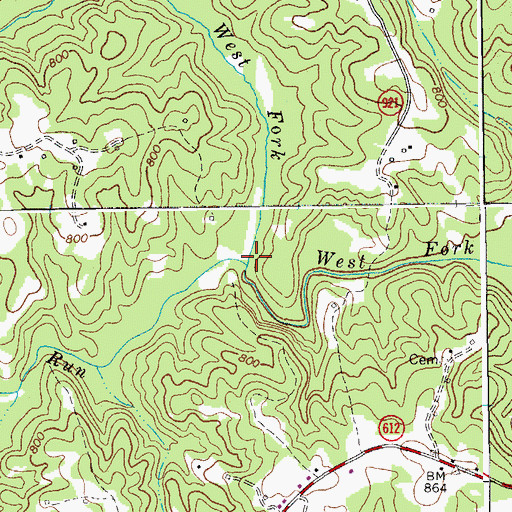 Topographic Map of Crooked Run, VA