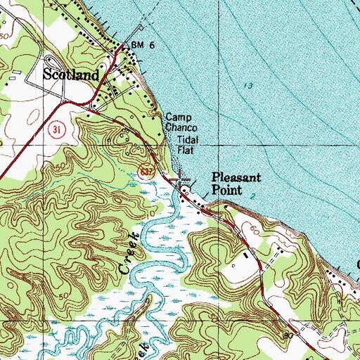 Topographic Map of Crouch Creek, VA